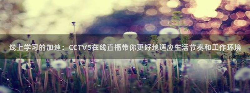 黑白直播体育官网nba在线：线上学习的加速：CCTV5在线直播带你更好地适应生活节奏和工作环境